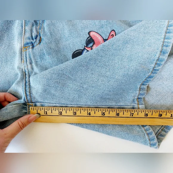 Y2k 90s‎ Jerry Leigh Minnie Mouse Denim "Mom" Shorts size Medium Disney Vintage - Picture 8 of 11